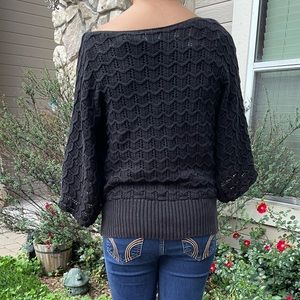 💎2/$22~Sonoma Women's Black Knit Bow Top/Sweater~Medium